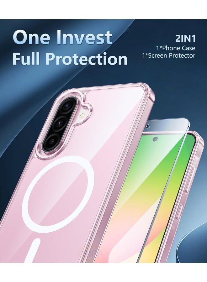 Nova future 2+1 Samsung Galaxy A56 Protective Kit,Includes a phone case 【MagSafe compatible, drop-proof, anti-yellowing】 + two high-definition screen protectors 【9H hardness, supports fingerprint unlocking】 - Image 4